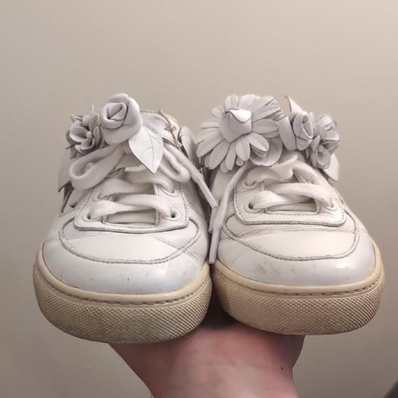 Sophia Webster Leather White Flowers Slip-on Sneakers - Picture 2 of 11